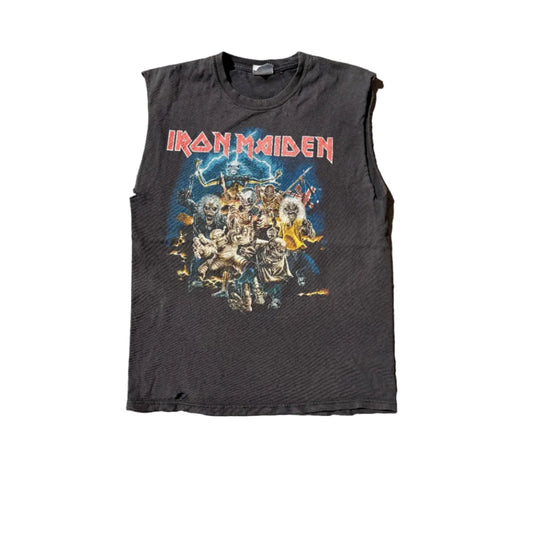 Vintage Iron Maiden 2001 Tour Cutoff Tee Black