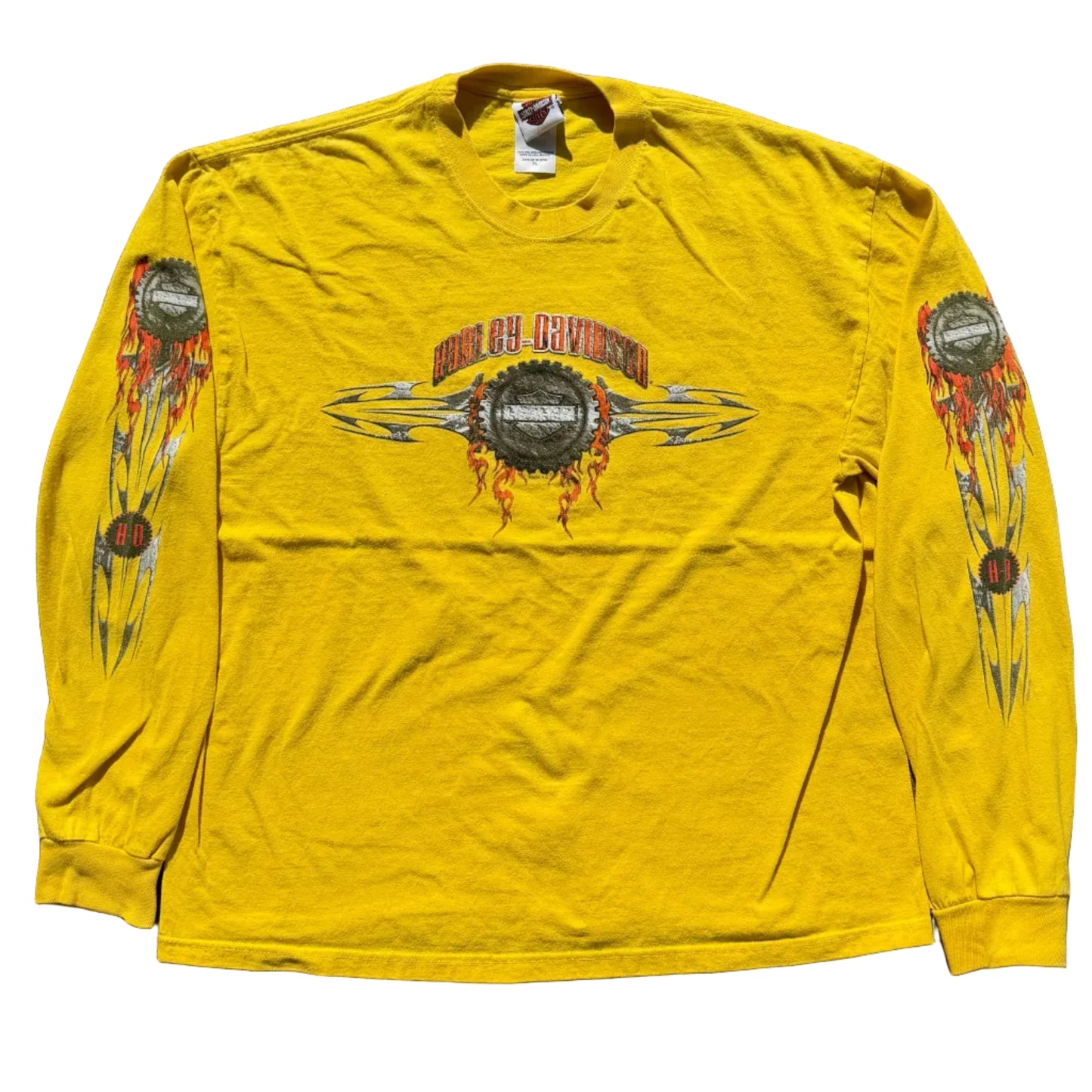 Vintage Harley Dangerous Curves Tee Yellow