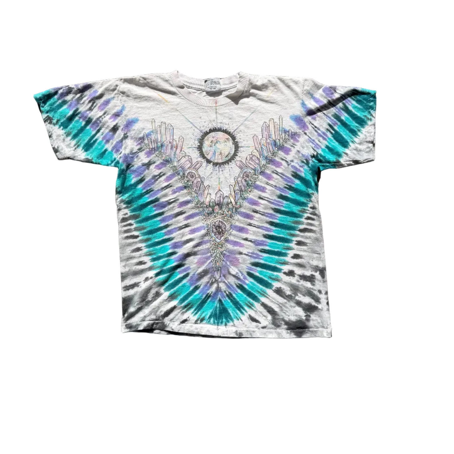 Vintage Liquid Blue Crystal Tee White