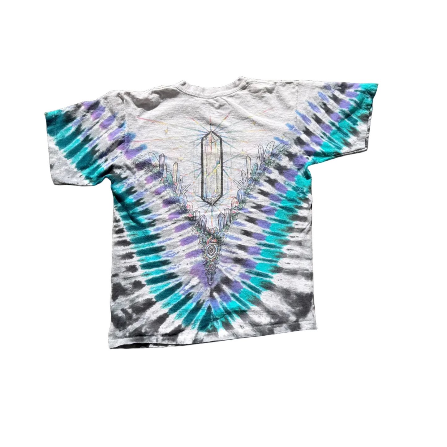 Vintage Liquid Blue Crystal Tee White
