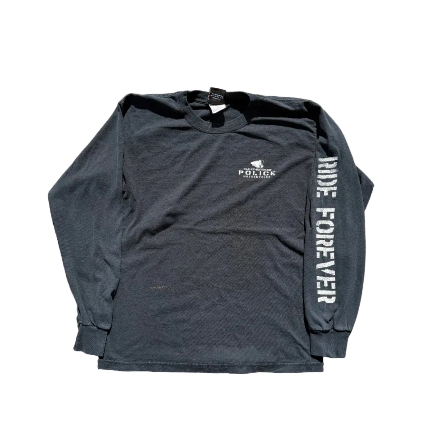 Vintage Harley Police Motorcylces LS Tee Black