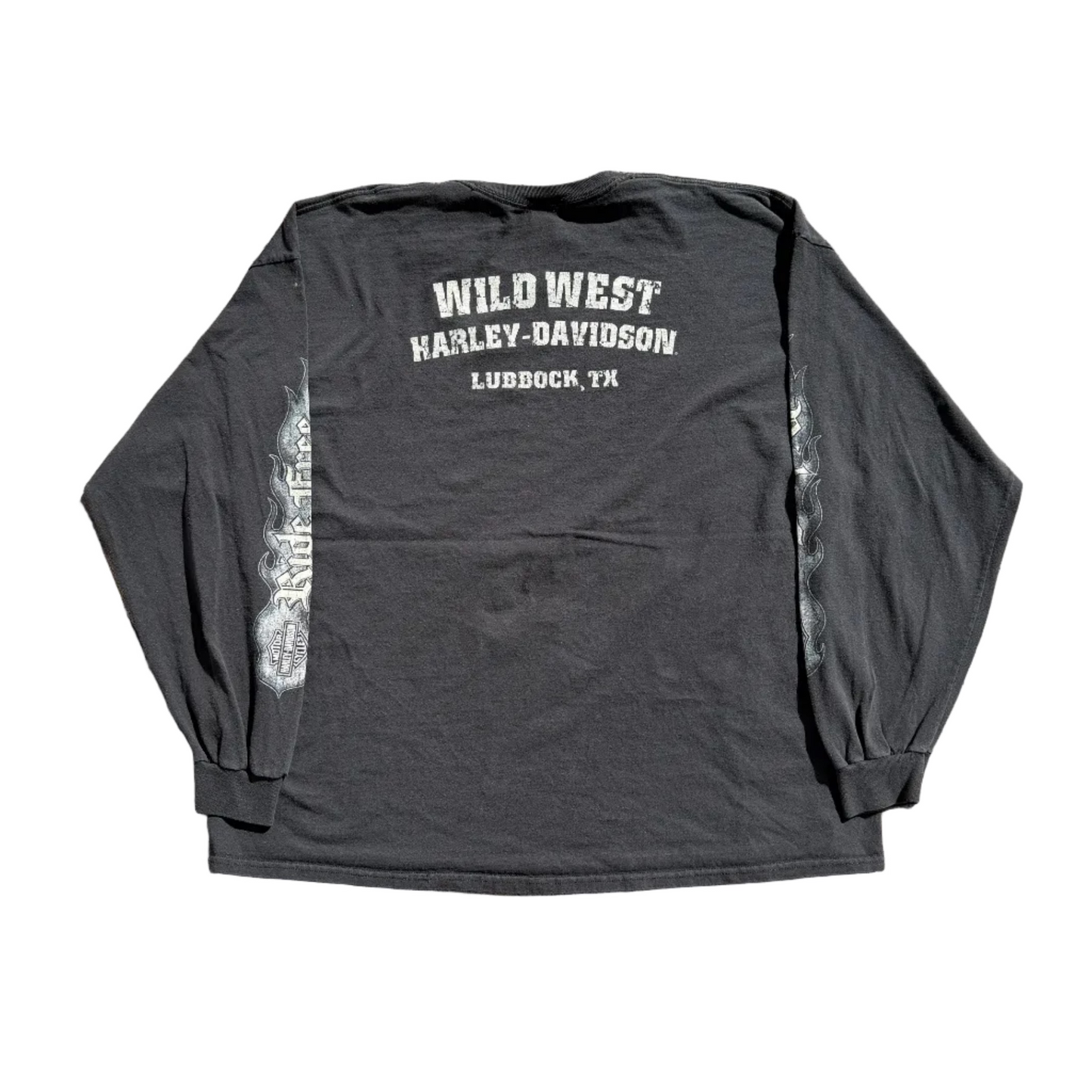 Vintage Harley Ride Free LS Tee Black
