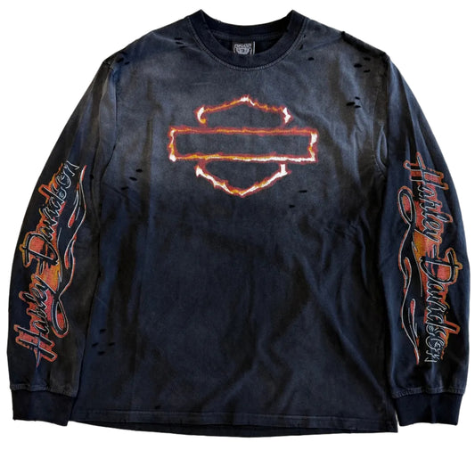 West Coast Choppers HD LS Tee Faded Black