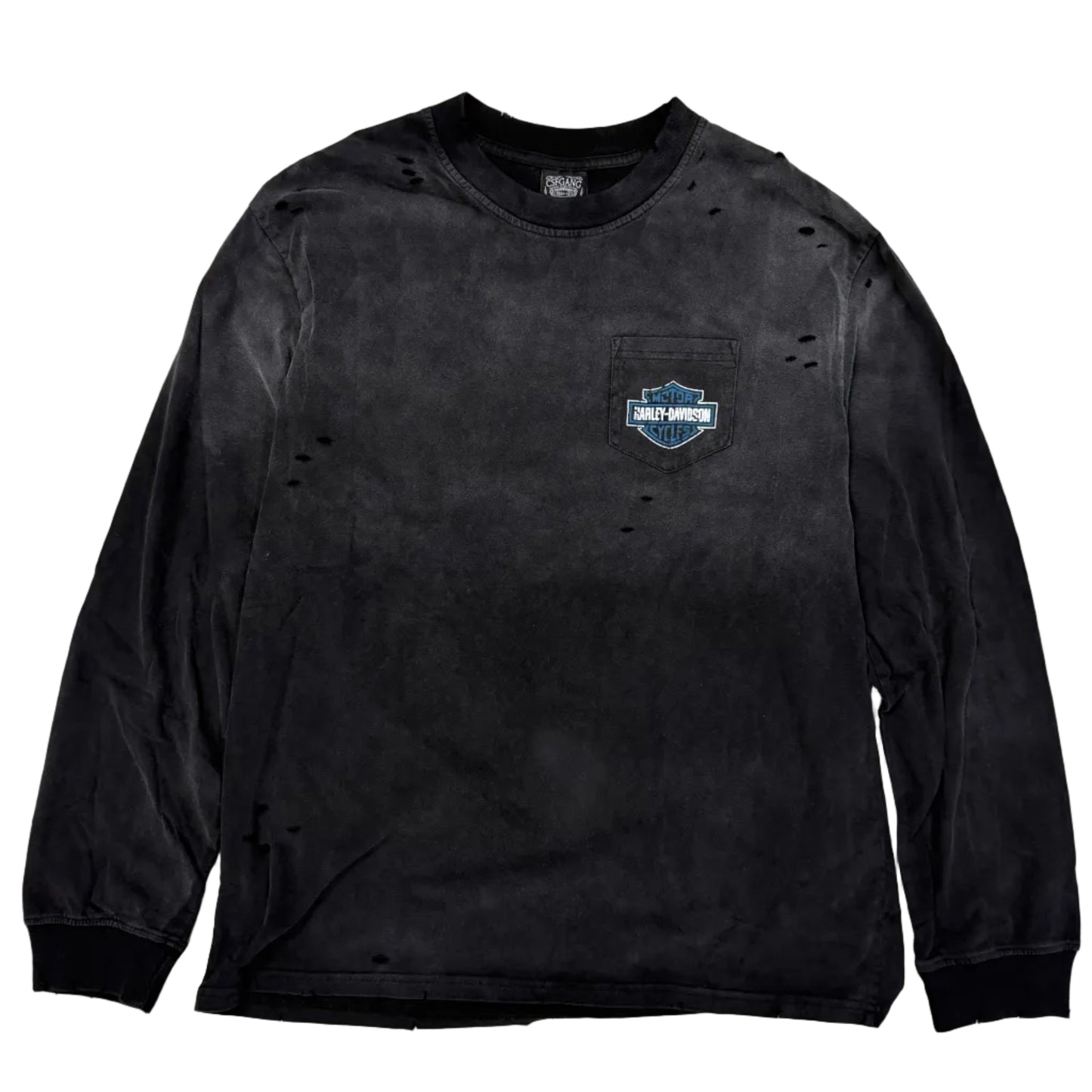 Harley Davidson Cursive LS Tee Faded Black