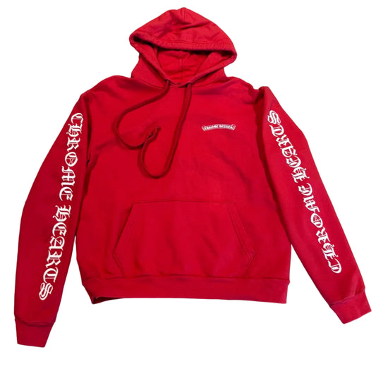 Chrome Hearts Scroll Logo Pullover Hoodie Red