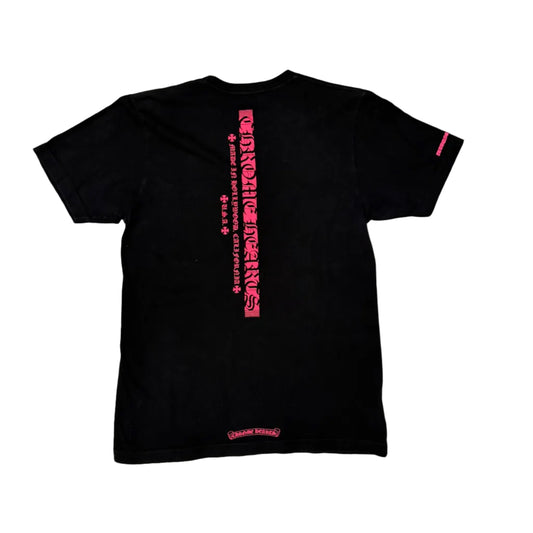 USED Chrome Hearts Black and Pink Logo Tee