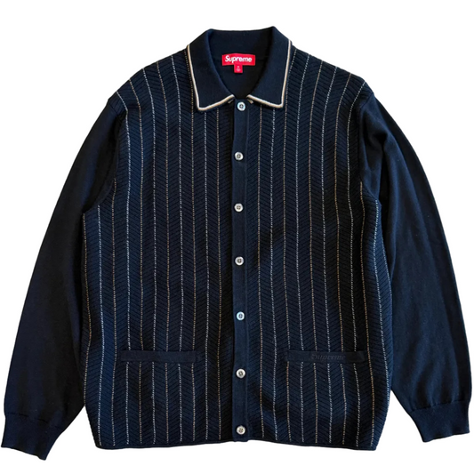 USED Supreme SS25 Herringbone Cardigan Black