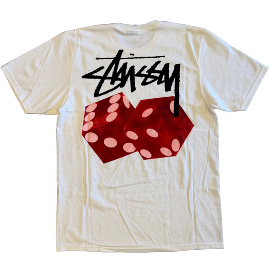 USED Stussy Diced Out Tee White