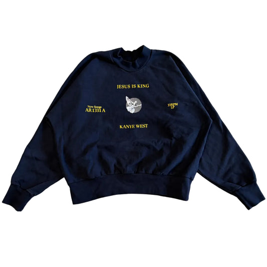 USED Kanye West Jesus Is King Dove II Crewneck Navy