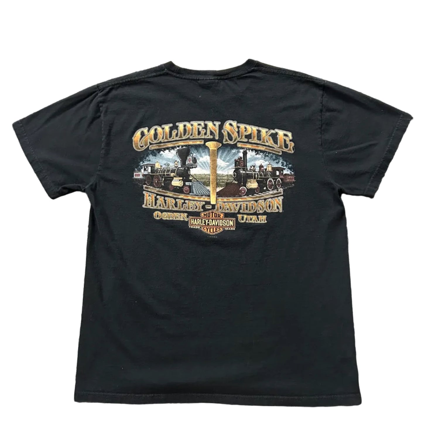 Vintage 2013 Harley Golden Spike Tee Black