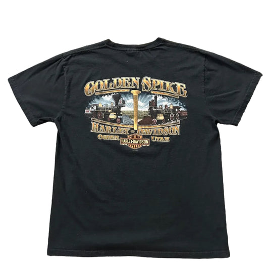 Vintage 2013 Harley Golden Spike Tee Black