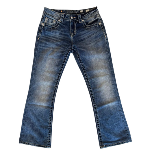 Y2k Vintage Miss Me Jeans With Flower Rhinestone