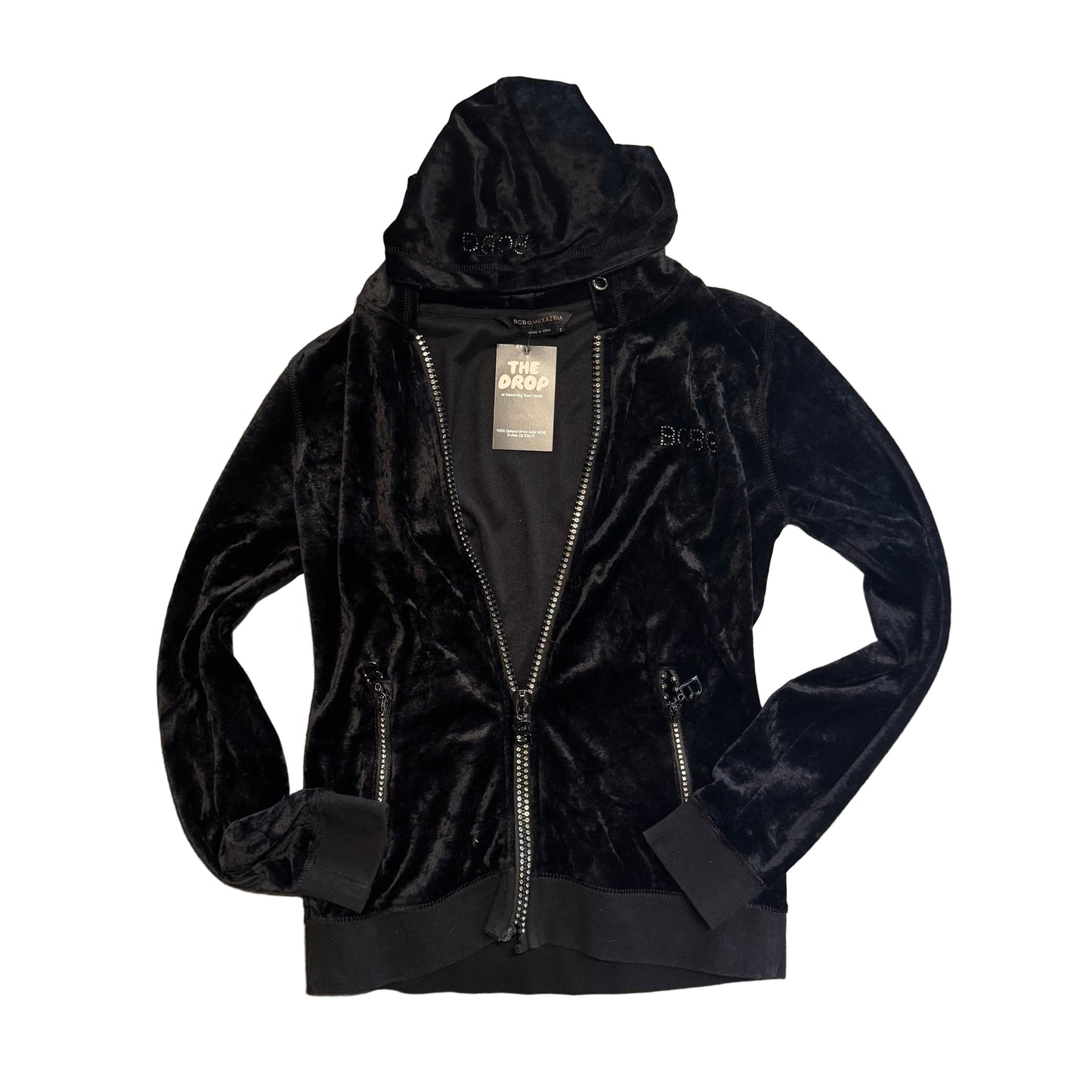 Vintage BCBG Velour Zip up BROKEN ZIPPER