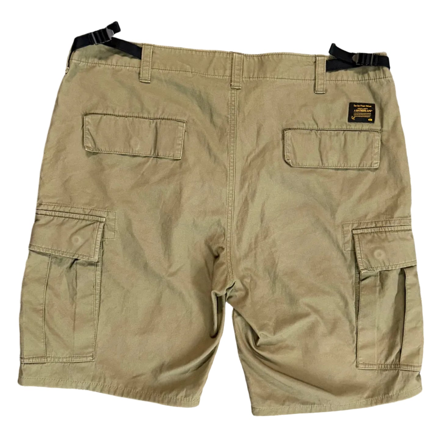 USED Bape A Bagthing Ape Cargo Shorts Olive