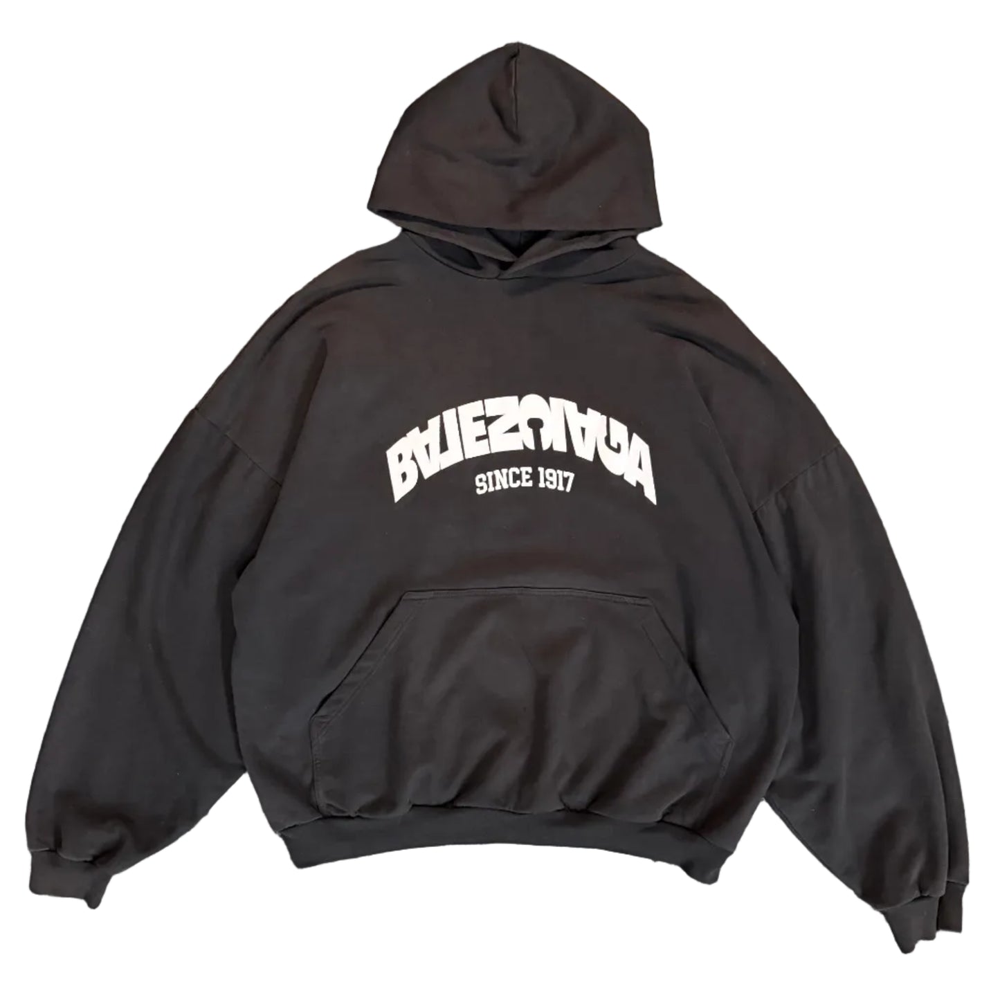 USED Balenciaga Round Backflip Hoodie Black