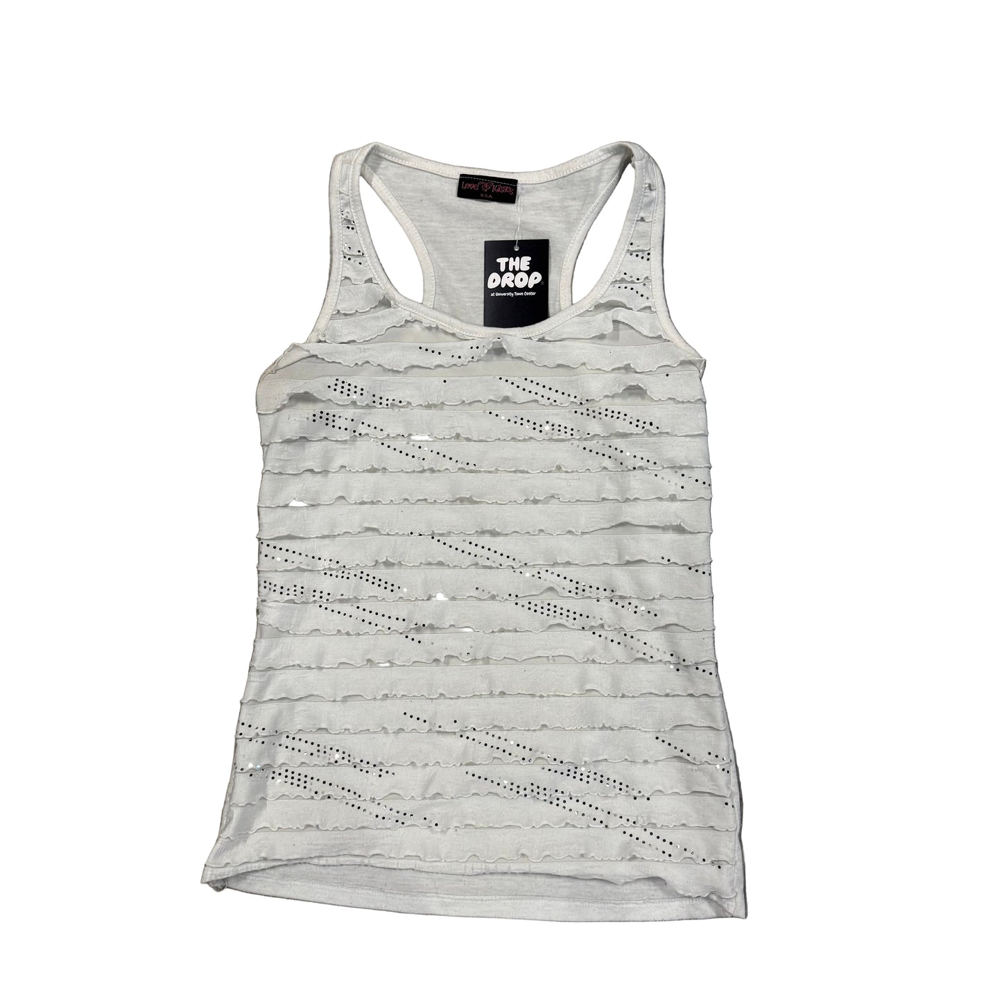 Vintage White Ruffle Tank