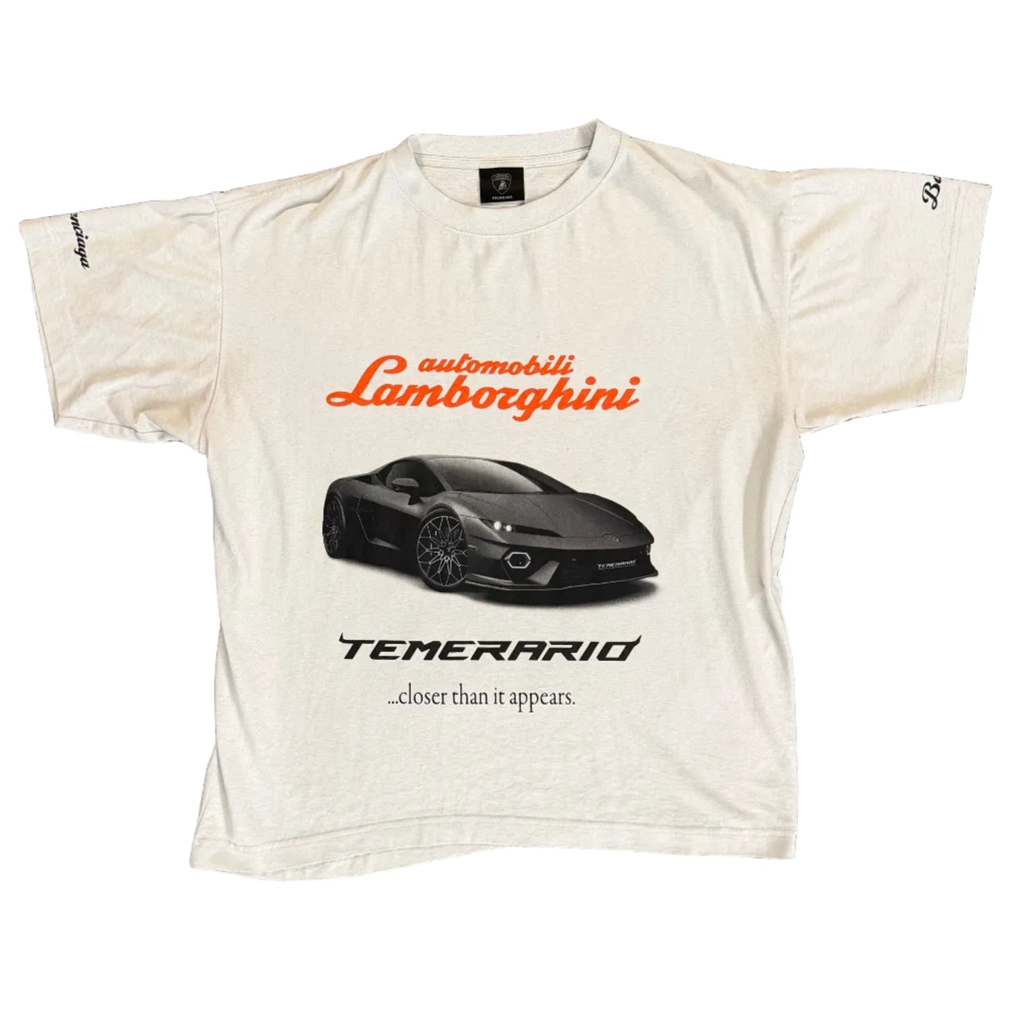 USED Balenciaga Automobili Lamborgini Tee Natural