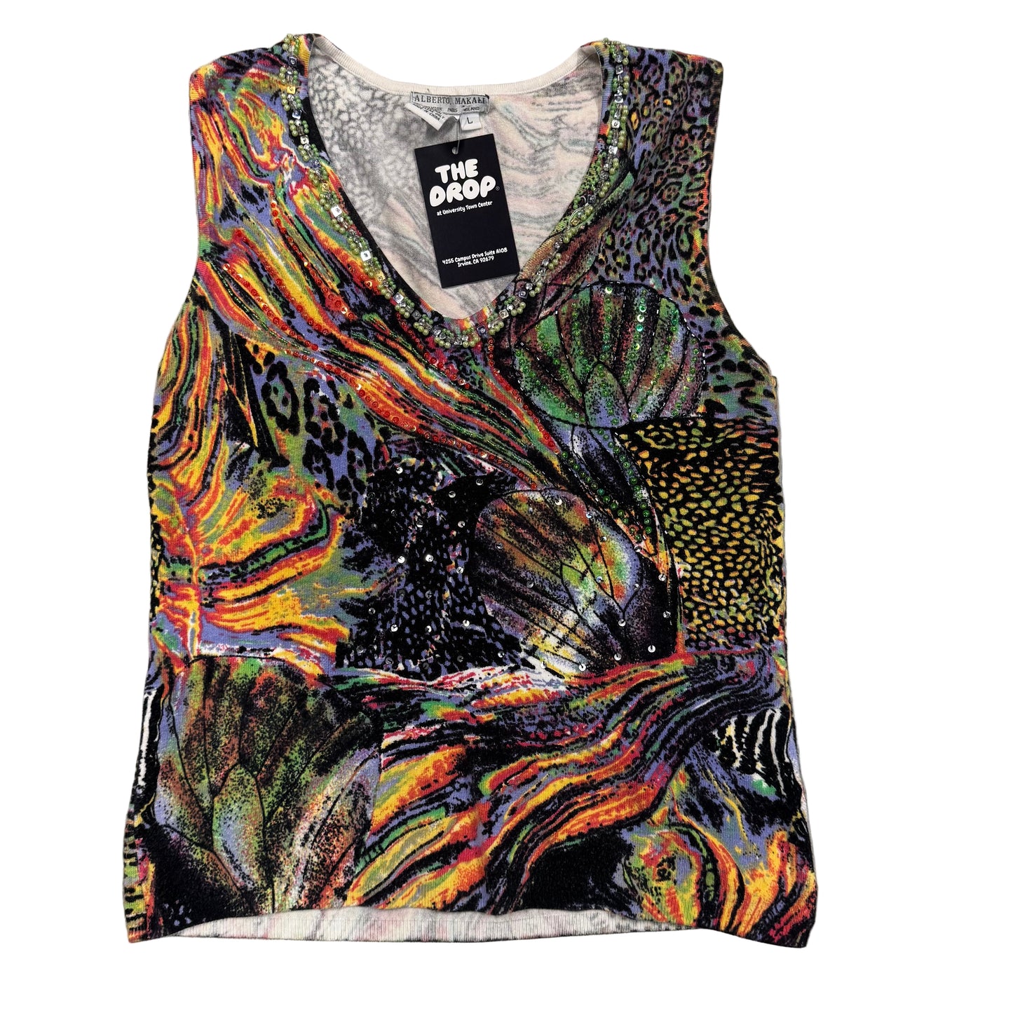 Vintage Alberto Makali Tank With Gems