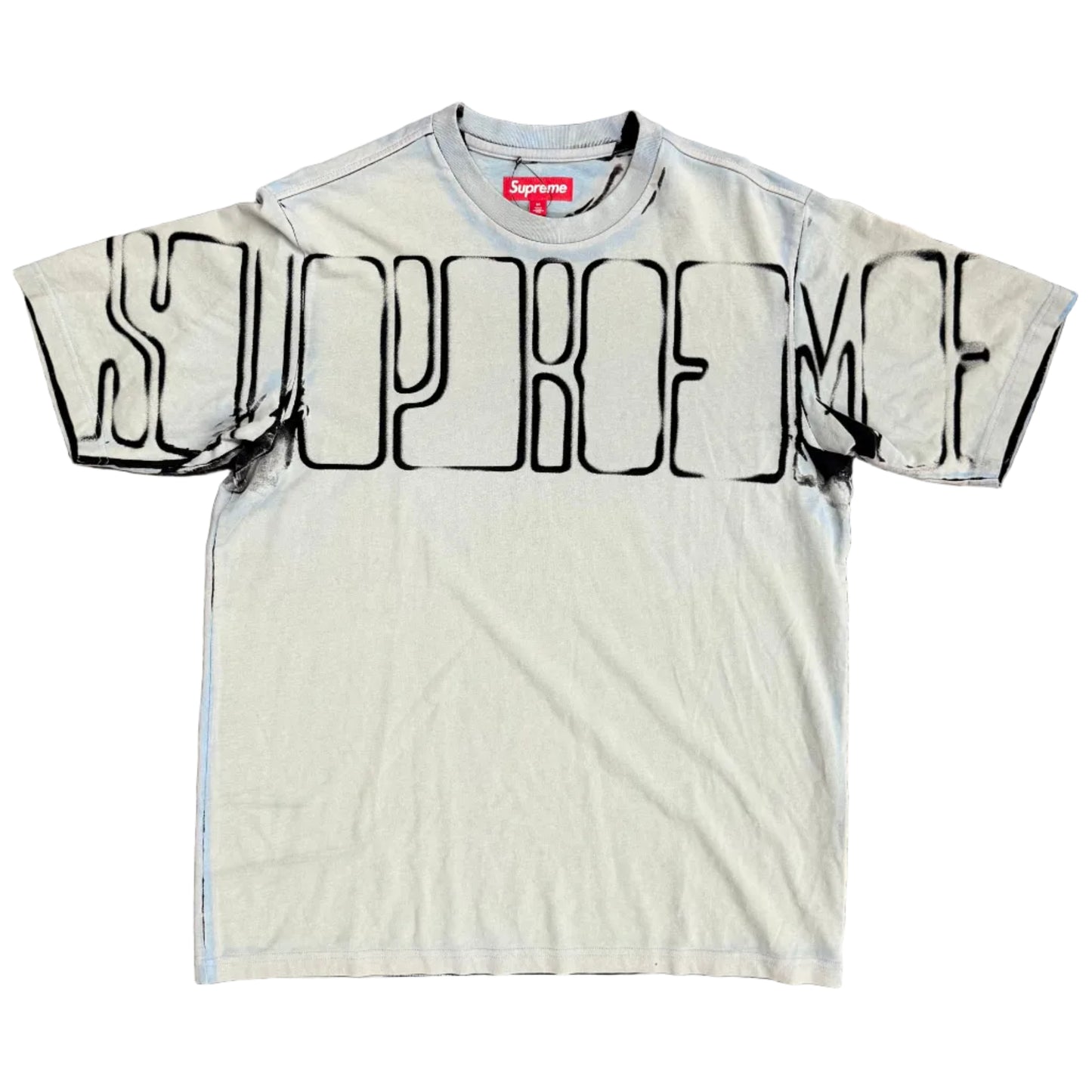 USED Supreme Overprint Knockout Short Sleeve Top Blue