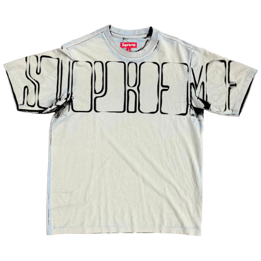 USED Supreme Overprint Knockout Short Sleeve Top Blue