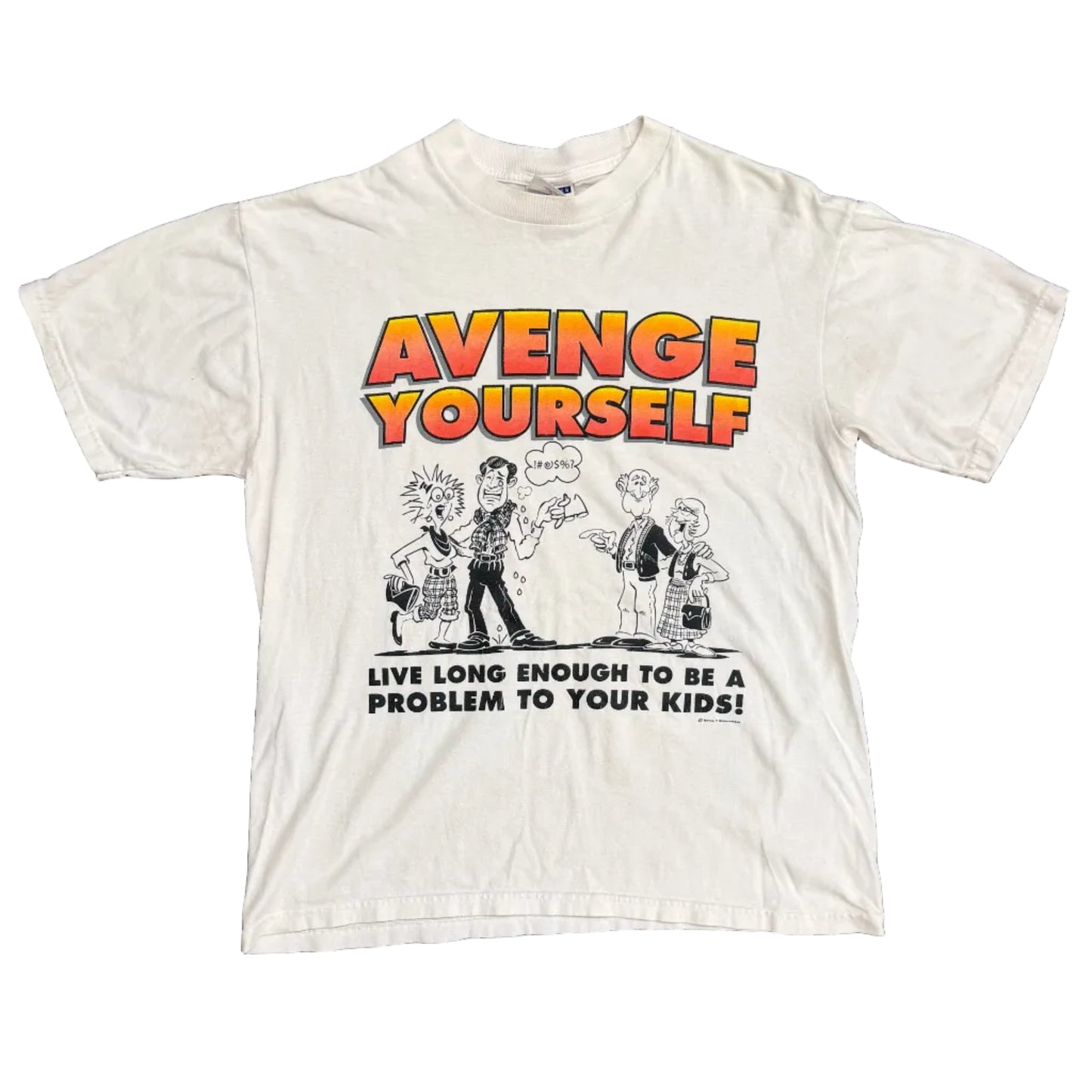 Vintage Avenge Yourself Tee White