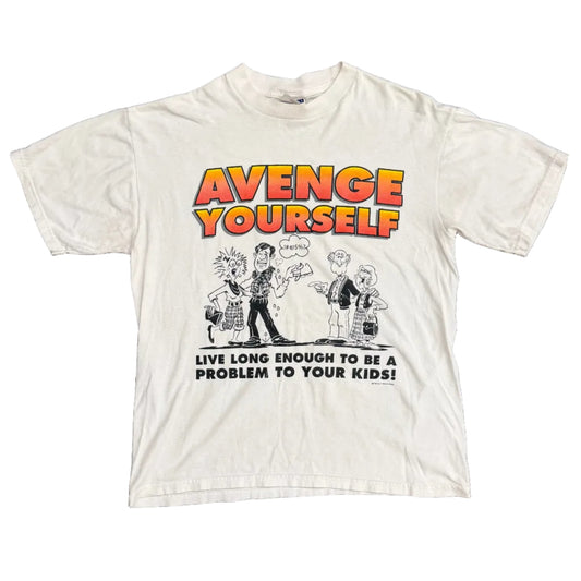 Vintage Avenge Yourself Tee White