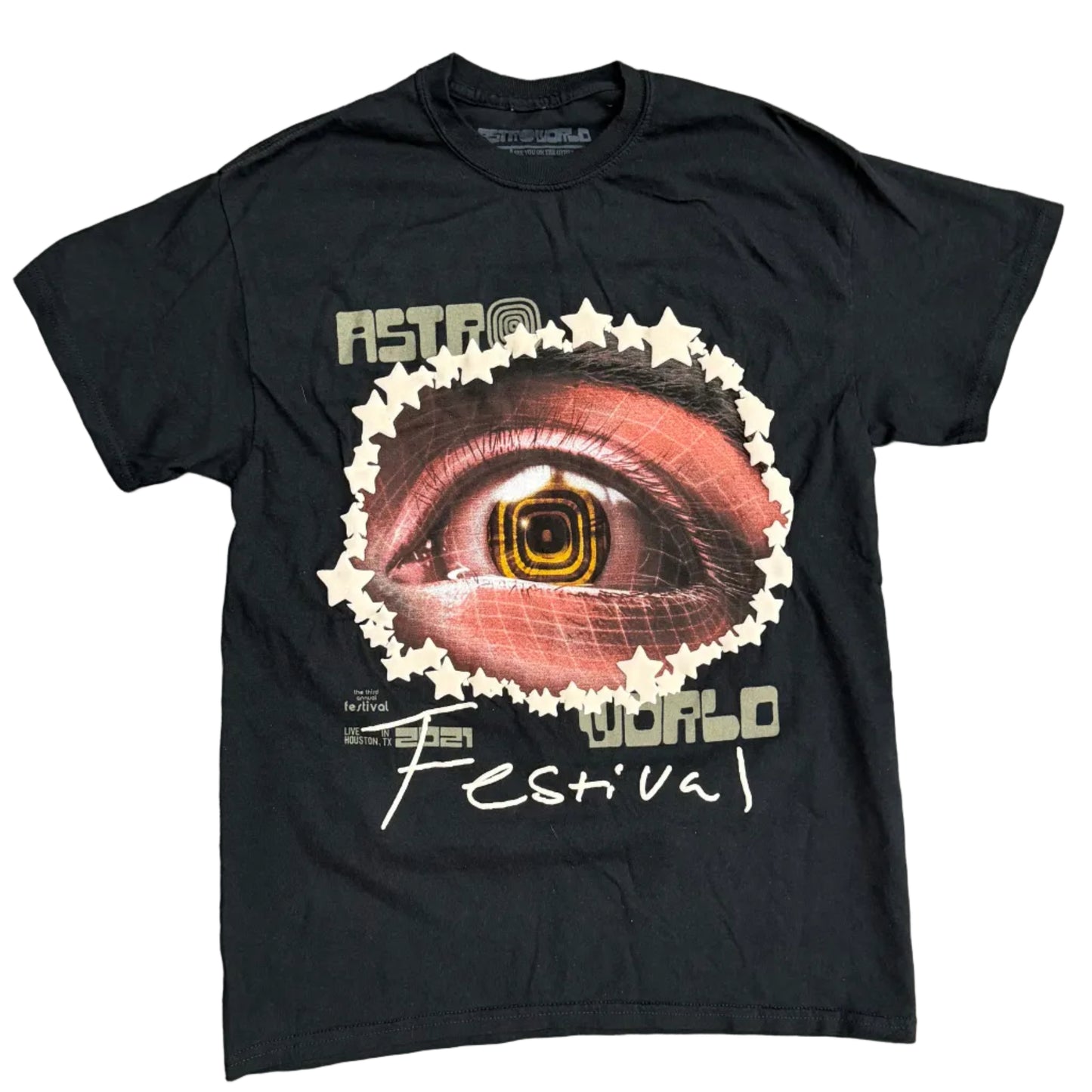 USED Travis Scott Astroworld Festival Eye Tee Black