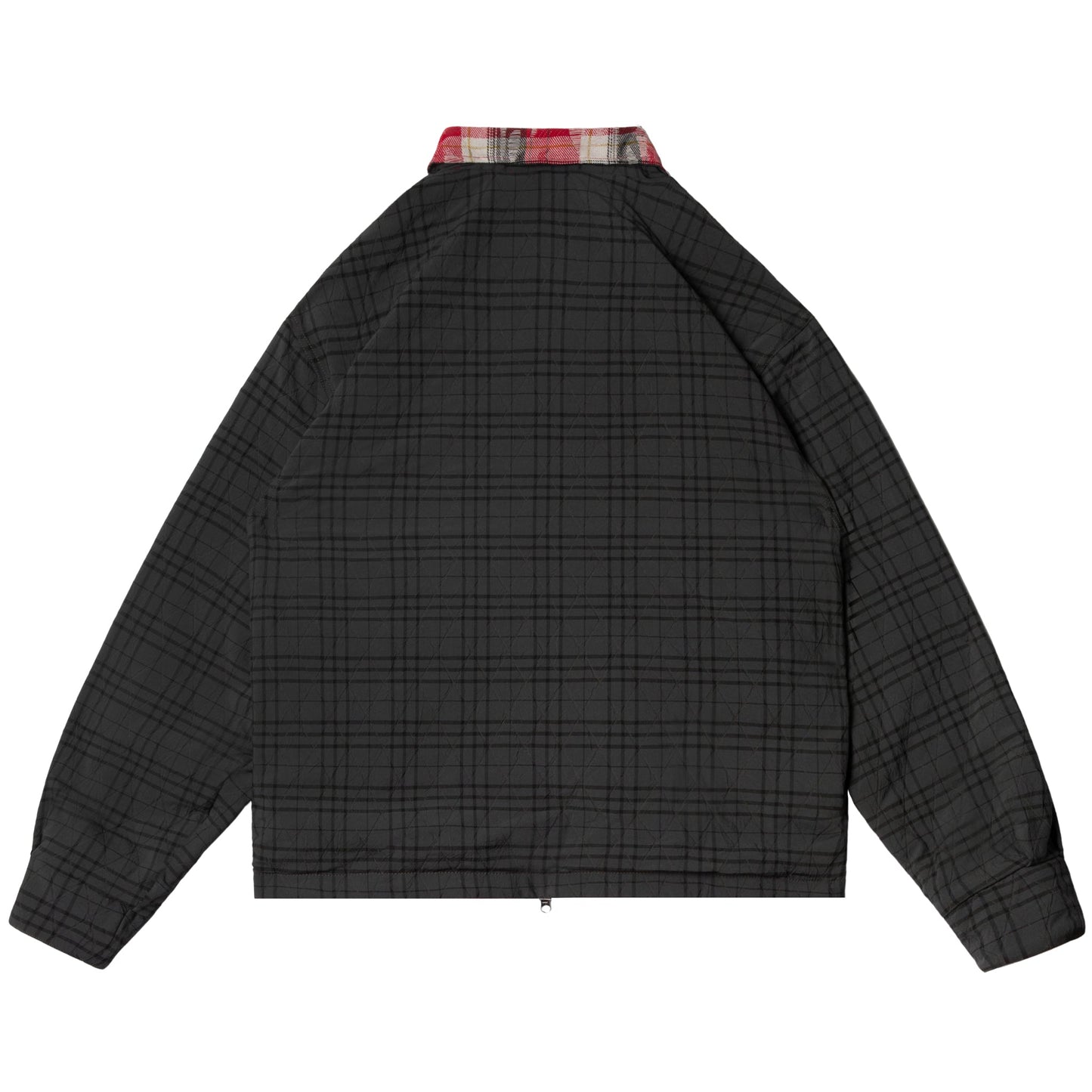 REVERSIBLE QUILTED FLANNEL JACKET - RED/GREY
