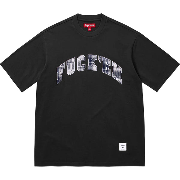 Supreme Fuck Em Plaid S/S Top Black