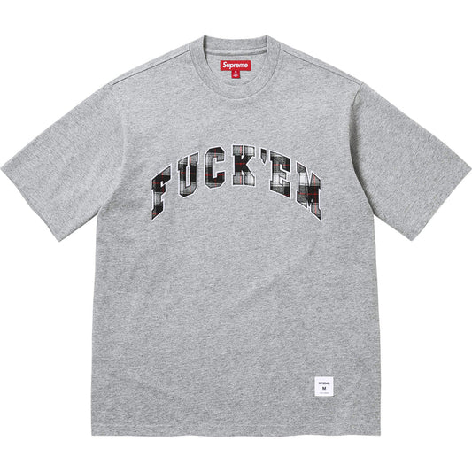Supreme Fuck Em Plaid S/S Top Heather Grey