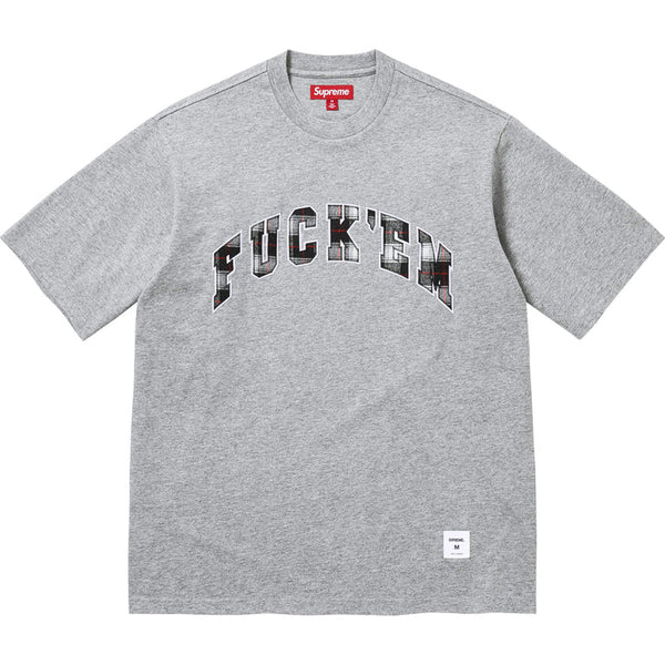 Supreme Fuck Em Plaid S/S Top Heather Grey