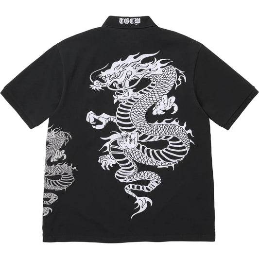 Supreme The Great China Wall Dragon Polo Black
