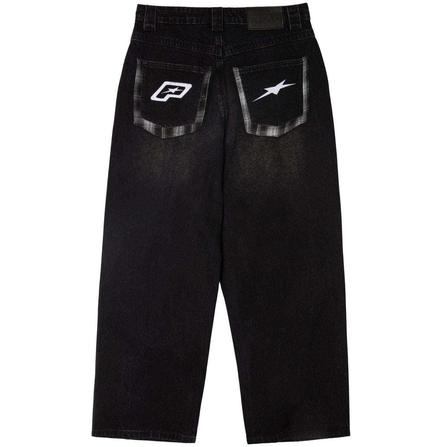 BAGGY FLANNEL POCKET DENIM - WASHED BLACK