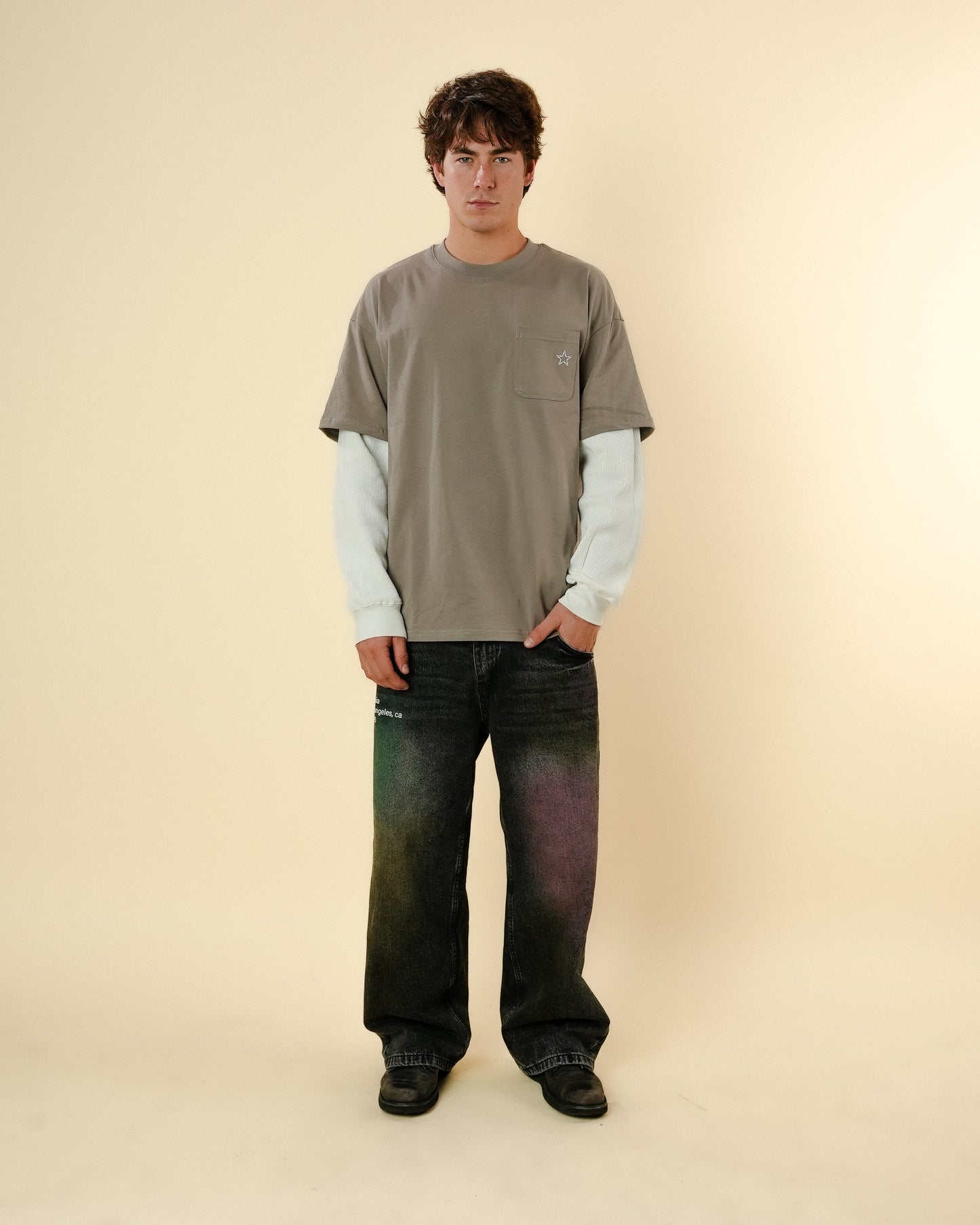 PASTEL DENIM JEANS - BLACK WASH