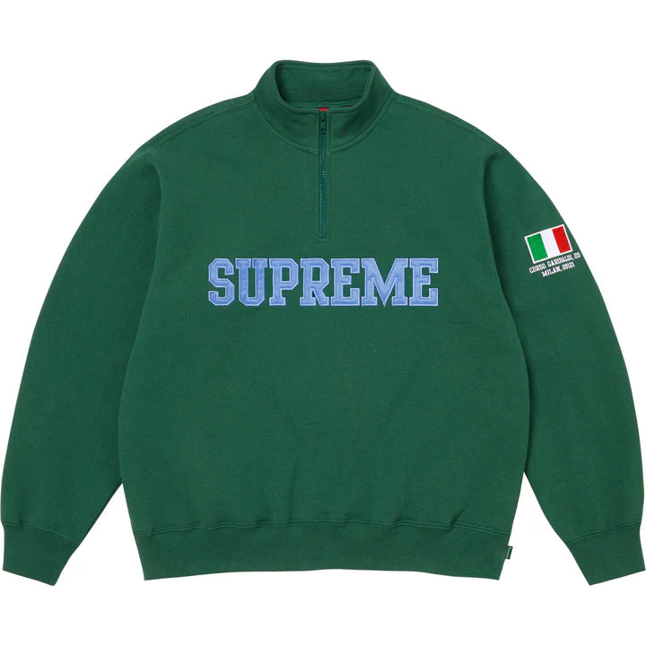 Supreme Shop Flag Half Zip Pullover Dark Green - Milan