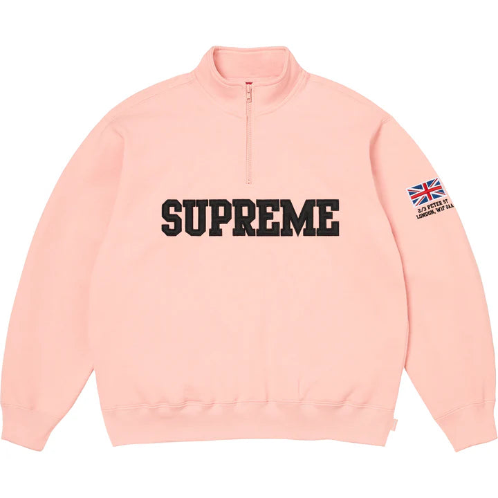 Supreme Shop Flag Half Zip Pullover Light Pink - London
