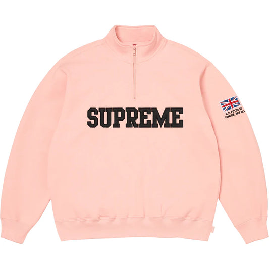 Supreme Shop Flag Half Zip Pullover Light Pink - London