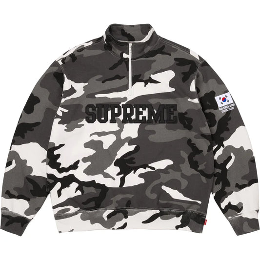 Supreme Shop Flag Half Zip Pullover Snow Camo