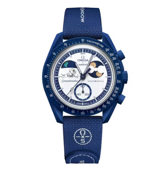 Swatch x Omega Bioceramic Moonswatch Mission To Earthphase Moonshine Snoopy Gold (Corn Moon)