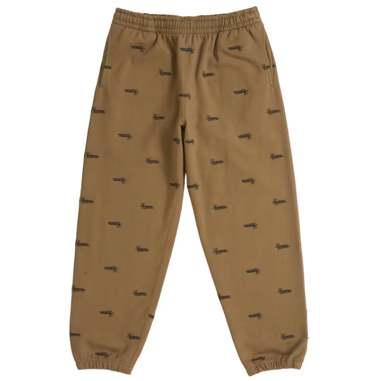 Supreme Repeat Script Sweatpant Khaki