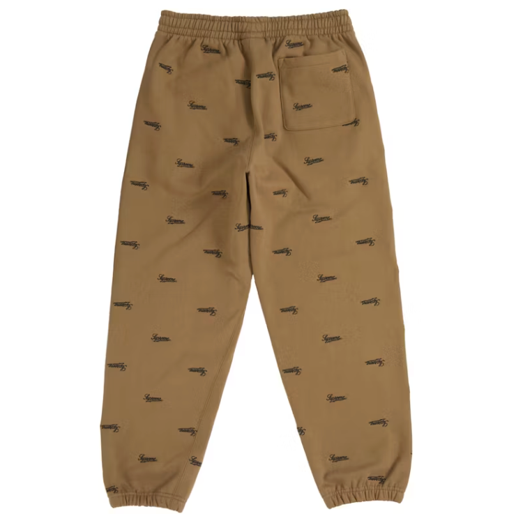 Supreme Repeat Script Sweatpant Khaki