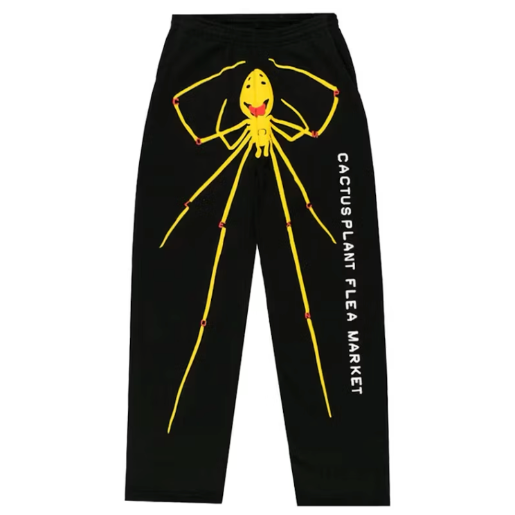 Cactus Plant Flea Market x ComplexCon Smiley Spider Wide Leg Sweatpants Black