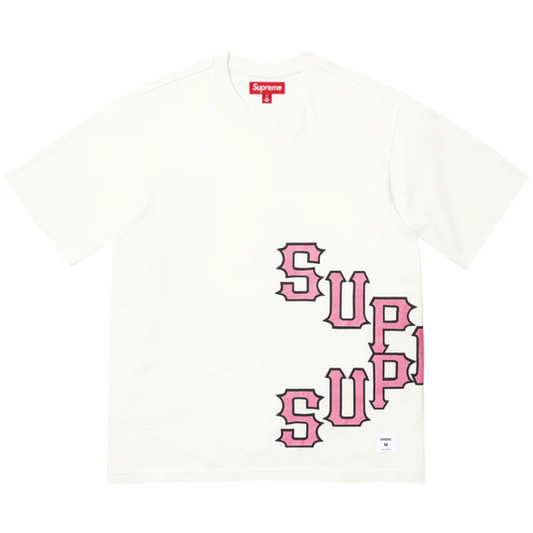 Cracked Spellout S/S Top Washed White