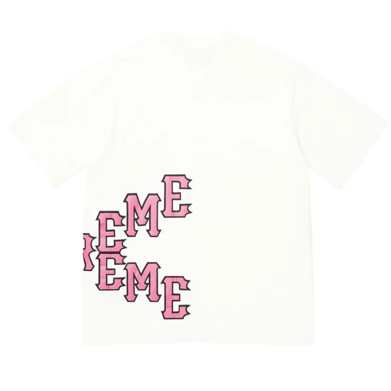 Cracked Spellout S/S Top Washed White