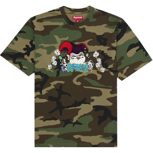 Supreme AOI Jester Short Sleeve Tee Woodland Camo