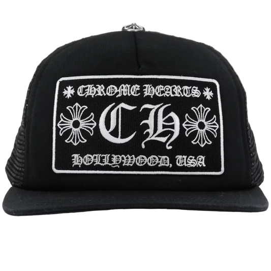 Chrome Hearts CH Hollywood Trucker Hat Black/Black