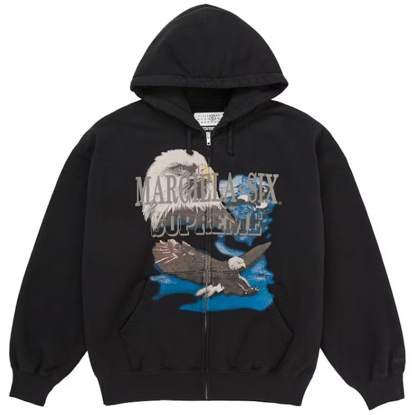 Supreme MM6 Maison Margiela Eagle Zip Up Hooded Sweatshirt Black