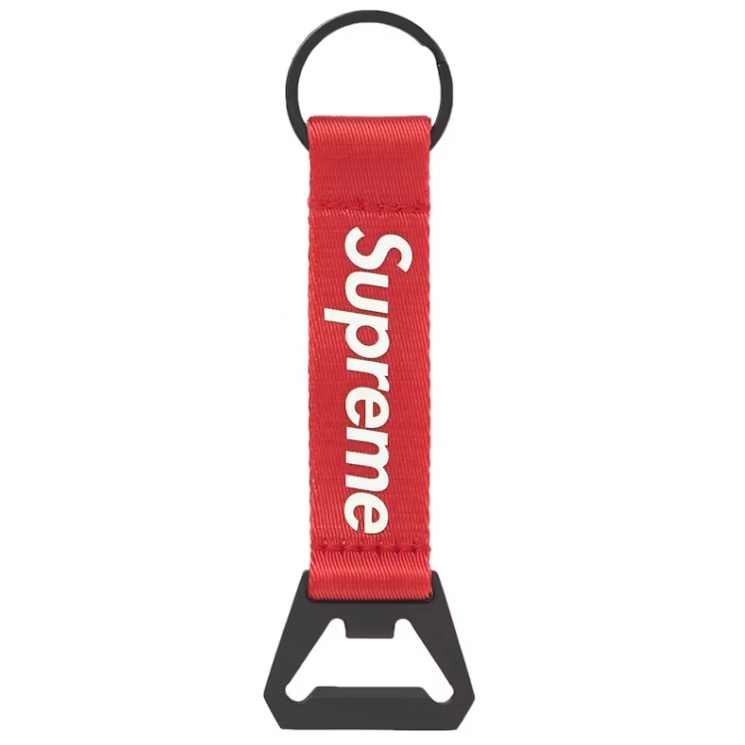 Supreme Bottle Opener Webbing Keychain Red