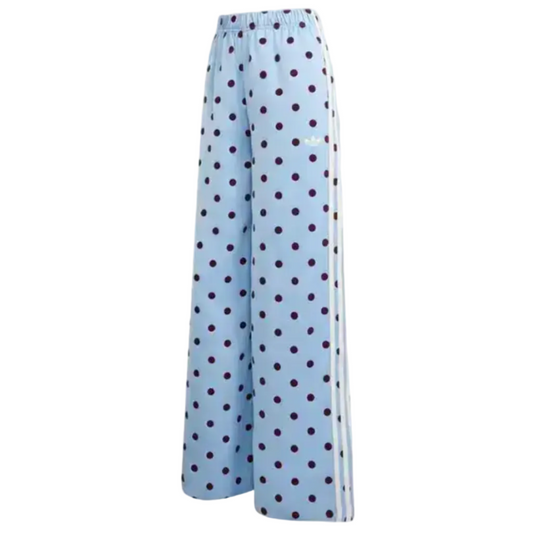 Women’s Satin Polka Dots Wide Leg Pant “Clear Sky” (Asia Sizing)