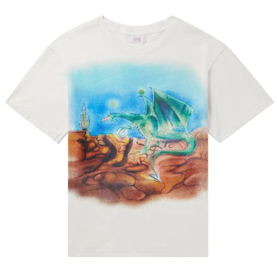 ERL Dragon Print Tee White